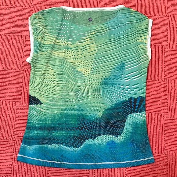 Prana diaphanous women’s short sleeve blouse top - Picture 7 of 14